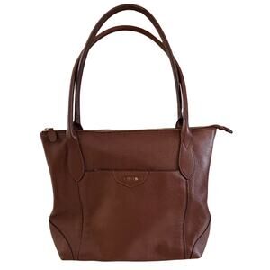 Lodis brown leather travel tote bag shoulderbag purse career casual classic